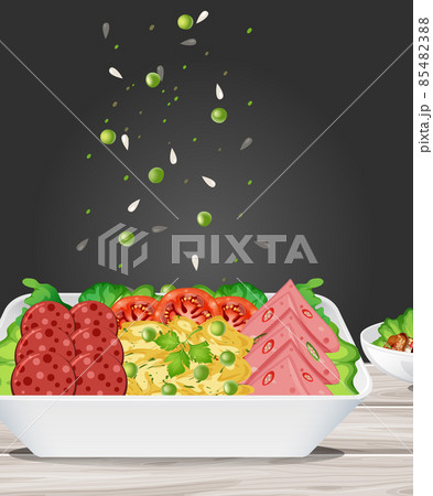 Falling seasonings on to the dish Falling seasonings on to the dish 85482388