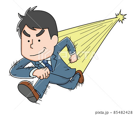スタートダッシュで飛び出す男性のイラスト素材 スタートダッシュで飛び出す男性のイラスト素材