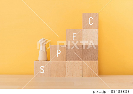 「SPEC」と書かれた積み木と人形 85483333