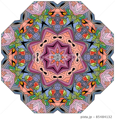 Colorful cute Mandalas. Decorative unusual round ornaments. Colorful cute Mandalas. Decorative unusual round ornaments. 85484132