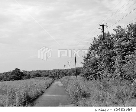 Beautiful empty asphalt road in countryside on colored background 85485964