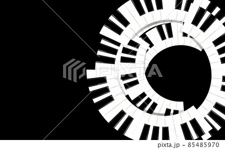 ピアノの鍵盤と音符のイラスト ピアノの鍵盤と音符のイラスト 85485970