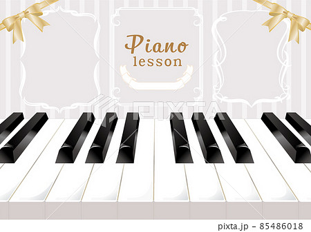 ピアノの鍵盤と音符のイラスト ピアノの鍵盤と音符のイラスト 85486018