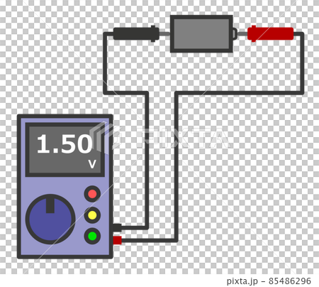 用測試儀測量乾電池電壓的圖示 85486296