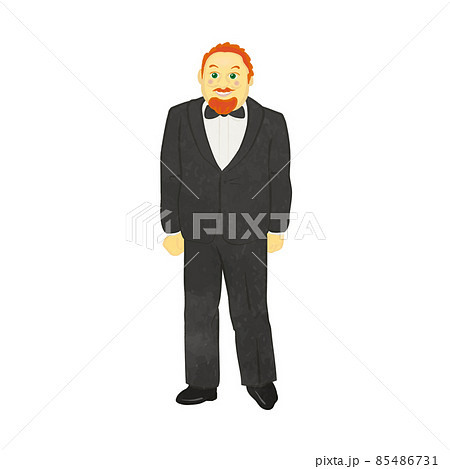 タキシードを着ている渋い男性　01 85486731
