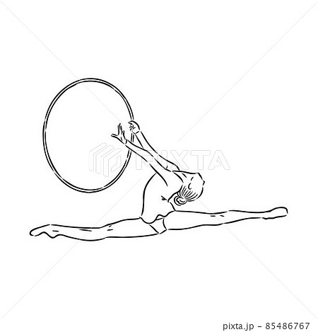 Rhythmic gymnastics. Silhouette of a girl with - Stock Illustration  [85486764] - PIXTA