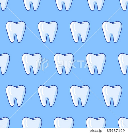 Seamless pattern with teeth. Dentistry and health care background. Stomatology medical illustration. 85487199