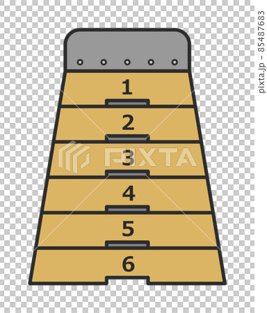 Illustration of stacking vaulting boxes used in physical education 85487683
