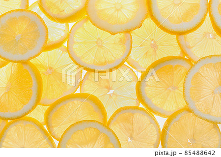 Slices of fresh lemon as background, top view Slices of fresh lemon as background, top view 85488642