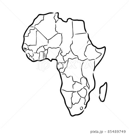 Africa map outline graphic freehand drawing on white background. Vector illustration. Africa map outline graphic freehand drawing on white background. Vector illustration. 85489749