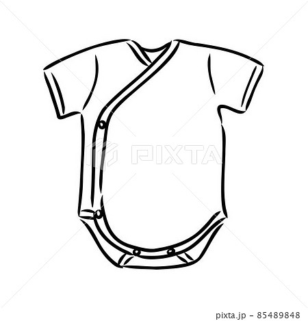 Jumpsuit. Baby bodysuit sketch. Baby bodysuit design. Bodysuit vector. Baby clothing template. You can use it as a mockup in your designs. 85489848