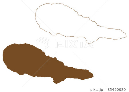 Pico island (Azores Archipelago, Portugal, Portuguese Republic) map vector illustration, scribble sketch Ilha Preta or Black Island map 85490020
