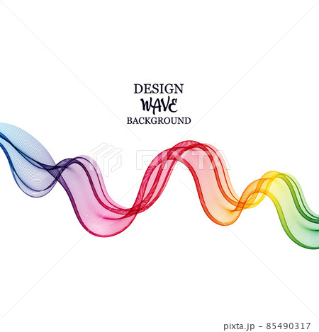 Abstract colorful wave lines flowing isolated on white background 85490317