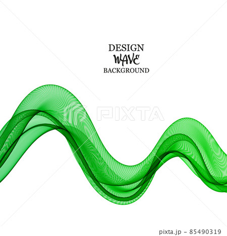 Abstract green transparent wave background. Vector illustration. 85490319