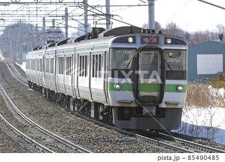 千歳線　島松－北広島　JR北海道　721系　F1007編成（札幌）　快速　エアポート 85490485