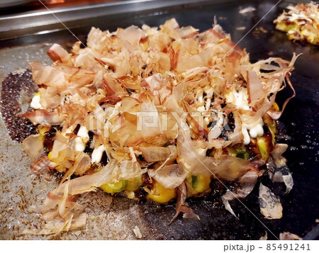 日本の料理、福岡風ネギお好み焼き、食べ物 85491241