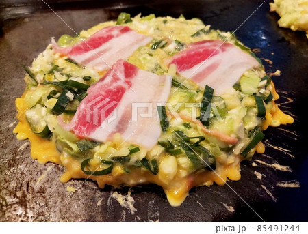 日本の料理、福岡風ネギお好み焼き、食べ物 日本の料理、福岡風ネギお好み焼き、食べ物 85491244