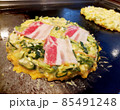 日本の料理、福岡風ネギお好み焼き、食べ物 85491248