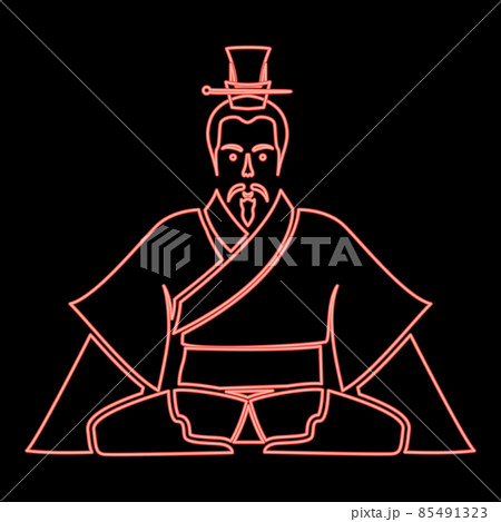 Neon emperor of china black red color vector illustration image flat style 85491323