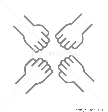 Teamwork line icon. Friendship, group of people symbol 85491610