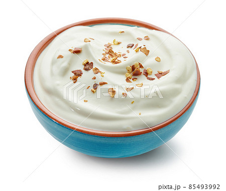 bowl of hot dip yogurt sauce bowl of hot dip yogurt sauce 85493992