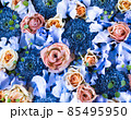 青とピンクの花の背景 85495950