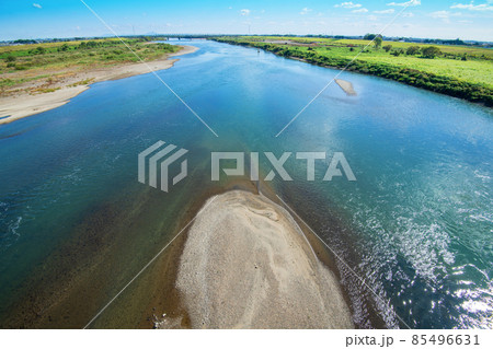 利根川　昭和橋上から下流の眺め　道の駅羽生付近　秋の風景　 85496631