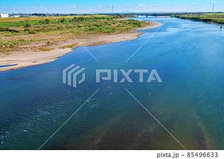 利根川　昭和橋上から下流の眺め　道の駅羽生付近　秋の風景　 85496633
