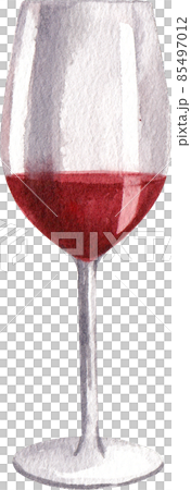 Wine bottle and glass watercolor clipart png 85497012