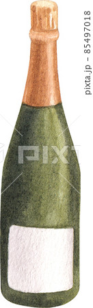 Wine bottle and glass watercolor clipart png Wine bottle and glass watercolor clipart png 85497018