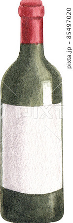 Wine bottle and glass watercolor clipart png Wine bottle and glass watercolor clipart png 85497020