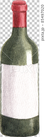 Wine bottle and glass watercolor clipart png Wine bottle and glass watercolor clipart png 85497020