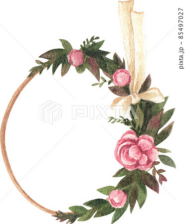 Pink flower bouquet watercolor clipart png 85497027