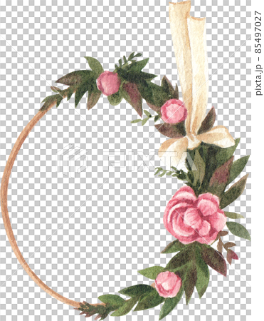 Pink flower bouquet watercolor clipart png 85497027