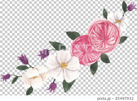 Pink flower bouquet watercolor clipart png 85497032