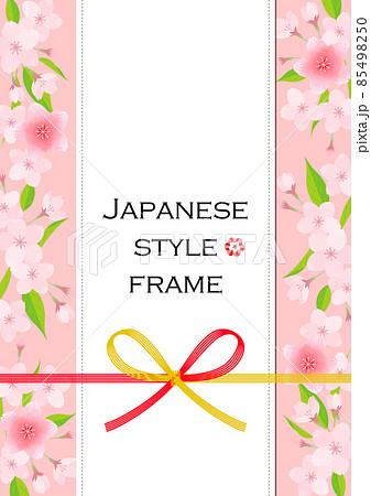 桜の花の和風背景イラスト フレーム ベクター のイラスト素材