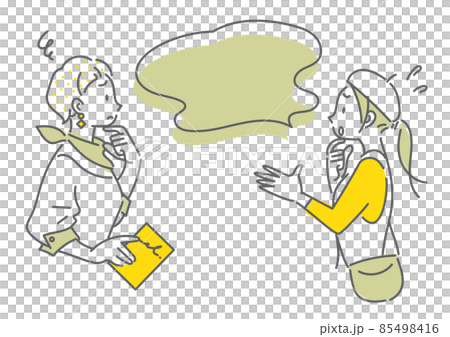 旅行を楽しむふたりの女性 モヤモヤ シンプルでお洒落な線画イラスト 旅行を楽しむふたりの女性 モヤモヤ シンプルでお洒落な線画イラスト 85498416