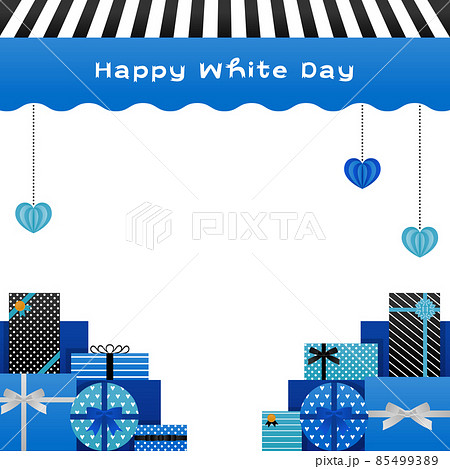ホワイトデー 正方形バナーテンプレート(白背景) ホワイトデー 正方形バナーテンプレート(白背景) 85499389