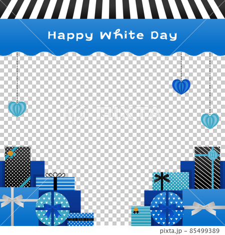 ホワイトデー 正方形バナーテンプレート(白背景) ホワイトデー 正方形バナーテンプレート(白背景) 85499389