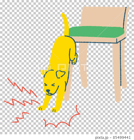 椅子から飛び降りてケガをする犬 85499441