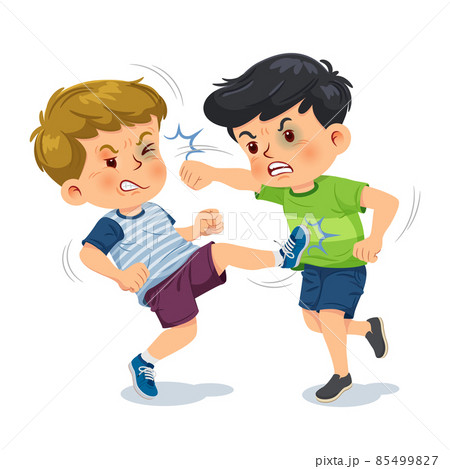 Two boys fighting cartoon vectorのイラスト素材 [85499827] - PIXTA