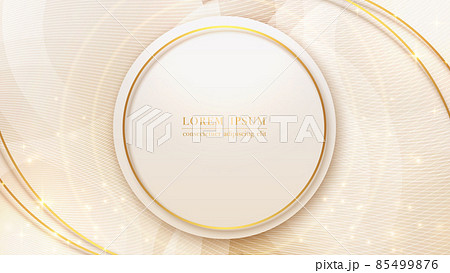 Circle gold and golden ring with lines wave pattern abstract background 85499876