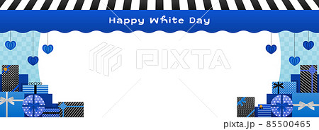 ホワイトデー バナーテンプレート(水色フレーム) ホワイトデー バナーテンプレート(水色フレーム) 85500465