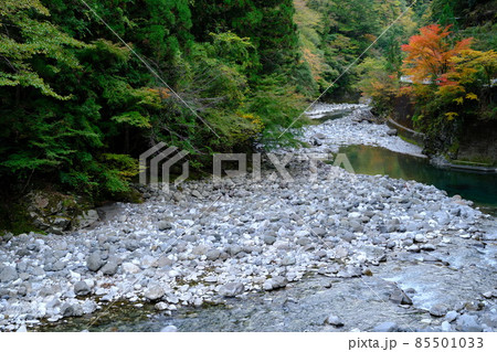 秋の清流那賀川渓谷 秋の清流那賀川渓谷 85501033