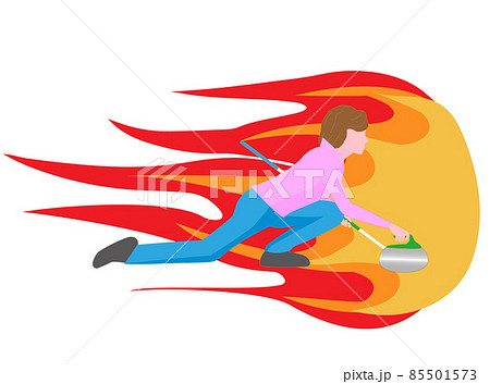 カーリング選手のパフォーマンスのイラスト素材です のイラスト素材 カーリング選手のパフォーマンスのイラスト素材です のイラスト素材