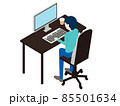 アイソメトリック風 PCを使う男性 アイソメトリック風 PCを使う男性 85501634