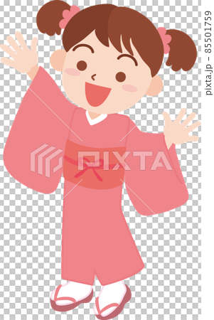 着物姿の女の子 85501759