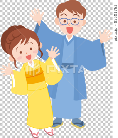 Married couple in kimono Married couple in kimono 85501763