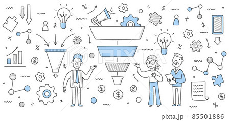 Sales funnel business concept, businesspeople 85501886
