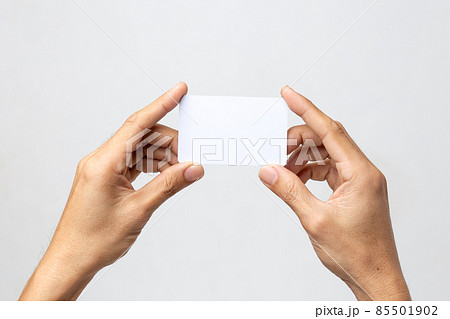business man hand holding business card isolated on white background with clipping path business man hand holding business card isolated on white background with clipping path 85501902